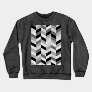 Multi Grey Chevron Tile Pattern Crewneck Sweatshirt